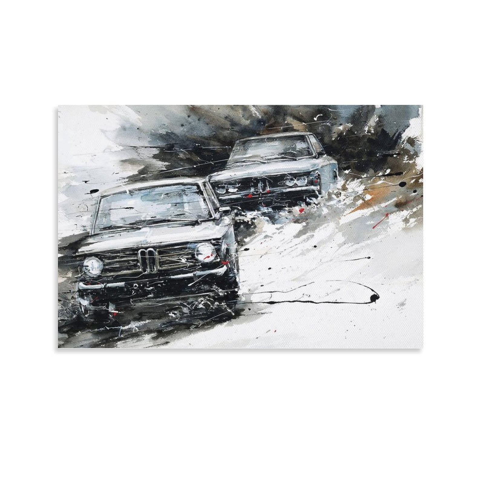 MINSEOK Watercolor Car Posters Room Decor - Premium A3 Art Old