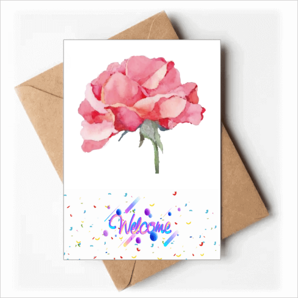 Watercolor Carnation Flowers Welcome Back Greeting Cards Envelopes Blank