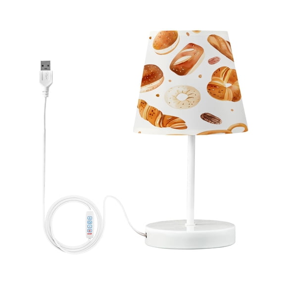 Watercolor Cartoon Bread Desk Lamp LED Table Nightstand Lamps with 3 Color Temperatures for Home Bedroom Living Room Decor 8x12