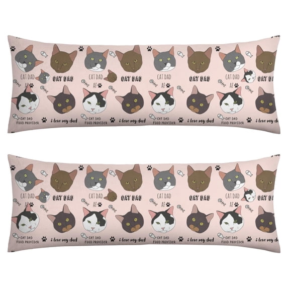Watercolor Cat Art Body Pillow Cover 20x54 - Full Length Pillow Case with Invisible Zipper - Skin-Friendly Maternity Pillow Cover for Side Sleepers