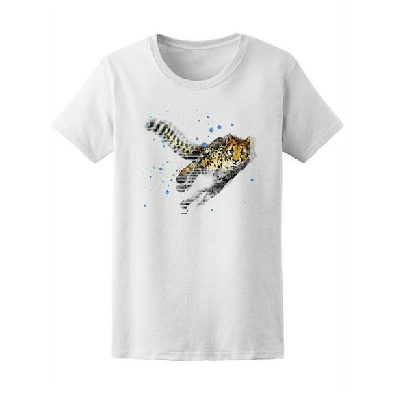 Watercolor Cheetah  T-Shirt Women -Image by Shutterstock, Female Small