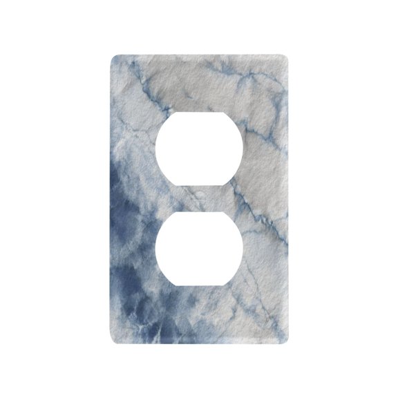 Watercolor Chenille Tie-dye Decorative Wall Plate, Flame Retardant PC Plastic Light Switch & Outlet Cover with Mounting Screws Fits Duplex Outlets