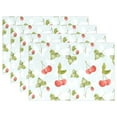 thumbnail image 1 of Watercolor Cherry 4 PCs Placemats Set Linen Non-Slip Table Mat Rectangular Washable for Dining Kitchen Party 12"x18", 1 of 8