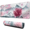 thumbnail image 1 of Watercolor Cherry Blossom Gaming Mouse Pad: Large 31.5x11.8 Inch Desk Mat, Non-Slip Base, Stitched Edges - Offers Superior Control & Style, Perfect for Any Desk or Home Office Setup., 1 of 7