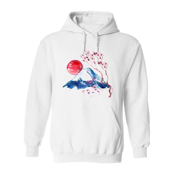 Watercolor Cherry Blossom. Hoodie Women -Image by Shutterstock, Female 3X-Large