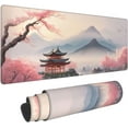 thumbnail image 1 of Watercolor Cherry Blossom Mouse Pad Full Desk Japanese Mouse Pad Extended Large Non-Slip Rubber Base Waterproof Large Keyboard Mat with Stitched Edges for Gaming Office Home, 1 of 17
