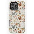 thumbnail image 1 of Watercolor Chicken Floral Illustration Art Phone Case for iPhone 16 15 14 13 12 11 Pro Max, 1 of 2