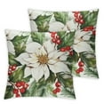 Watercolor Christmas Flowers Pillow Case Decorative Throw Pillow Covers