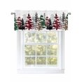 thumbnail image 1 of Watercolor Christmas Tree Curtain Valances for Windows, Winter Plaid Leopard Window Valances, Window Treatment Rod Pocket Valance Curtains for Living Room/Kitchen/Bedroom/Bathroom, 54x18inch, 1 of 9