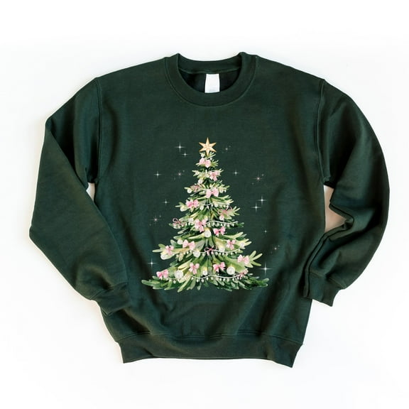Watercolor Christmas Tree Sparkle -  Women's Sweatshirt