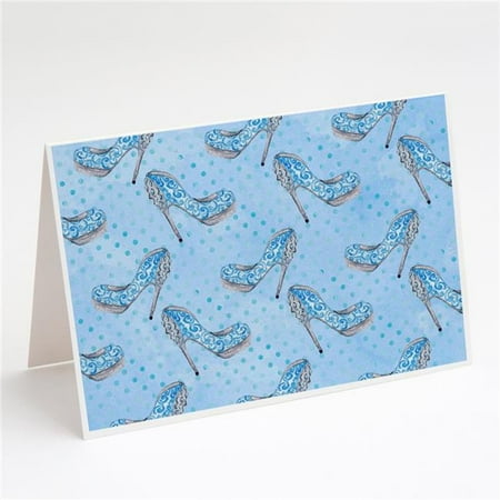 Watercolor Cinderella Shoe in Blue Greeting Cards & Envelopes - Pack of 8