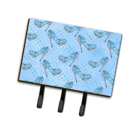 Watercolor Cinderella Shoe in Blue Leash or Key Holder