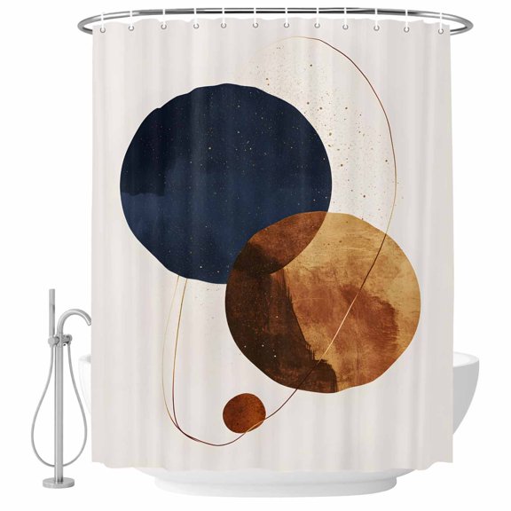 Watercolor Circles Shower Curtain for Bathroom, Color Block Waterproof Machine Washable Shower Curtain Set with Hooks, Bath Decoration for Home Bathtub Stall 36"x72"