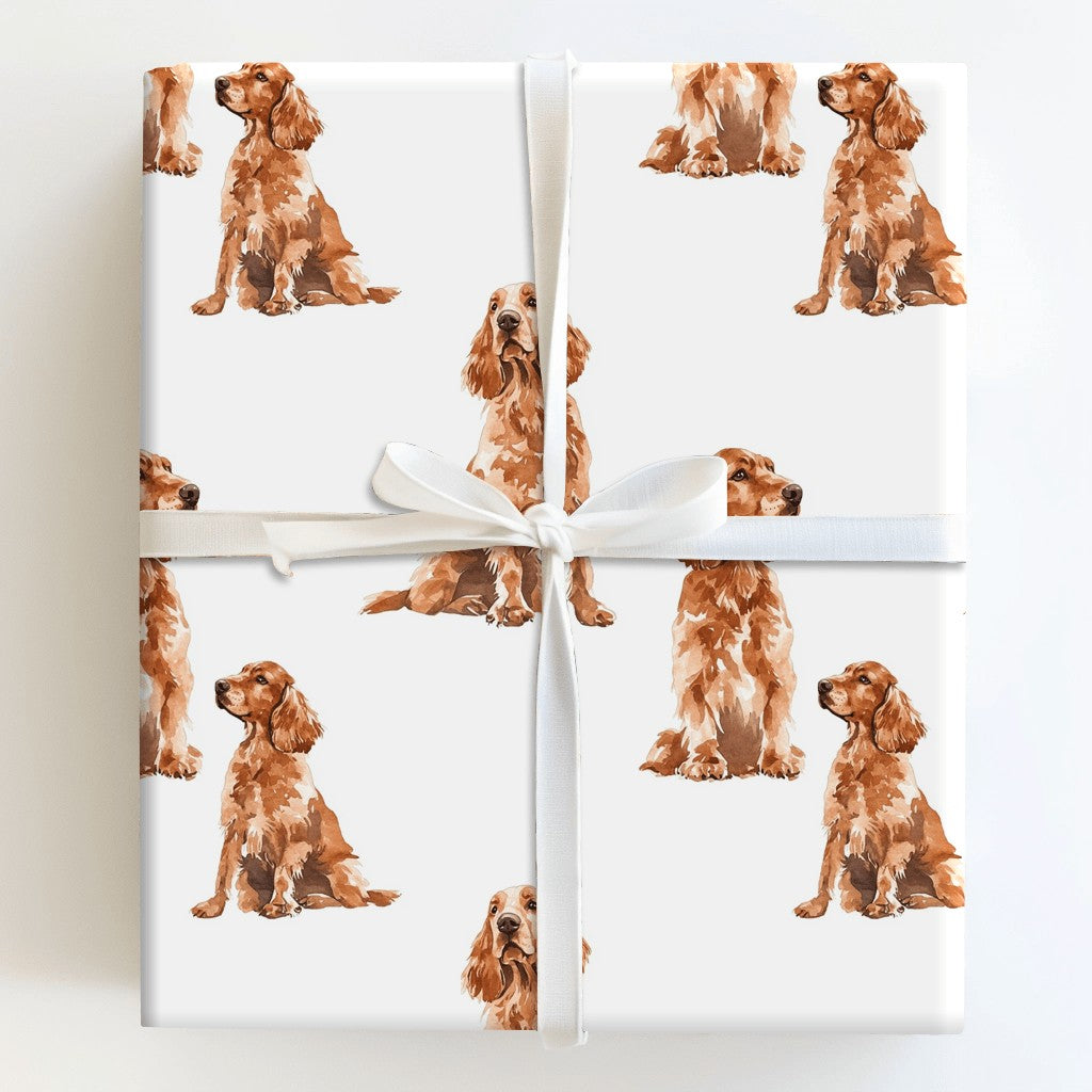 Watercolor Cocker Spaniel Dog Pattern Gift Wrapping Paper - Walmart.com