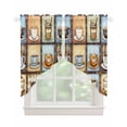 thumbnail image 1 of Watercolor Coffee Swag Valances for Windows, Retro Coffee Patchwork Rod Pocket Sheer Valances for Small Windows, Swag Toppers Light Filtering for Kitchen Living Room 2 Panels 28''x36'', 1 of 6