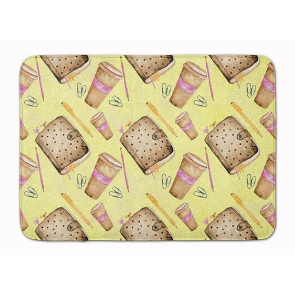 Watercolor Coffee and Journal Machine Washable Memory Foam Mat