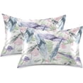 thumbnail image 1 of Watercolor Colorful Feathers Silky Satin Pillowcase, Luxury Soft Pillow Case for Hair and Skin, Standard Size Slip Cooling Pillow Covers with Envelope Closure, 20x30in Home Decor Gifts, 1 of 7