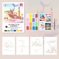 thumbnail image 1 of Watercolor Coloring Book Set, Portable Travel Painting Kit with Built-In Paint Palette and Brushes for Stress Relief and DIY Art A#083 A, 1 of 7