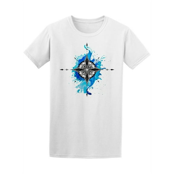 Watercolor Compass Ink Sea Life Tee Men's -Image by Shutterstock