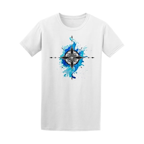 Watercolor Compass Ink Sea Life Tee Men's -Image by Shutterstock
