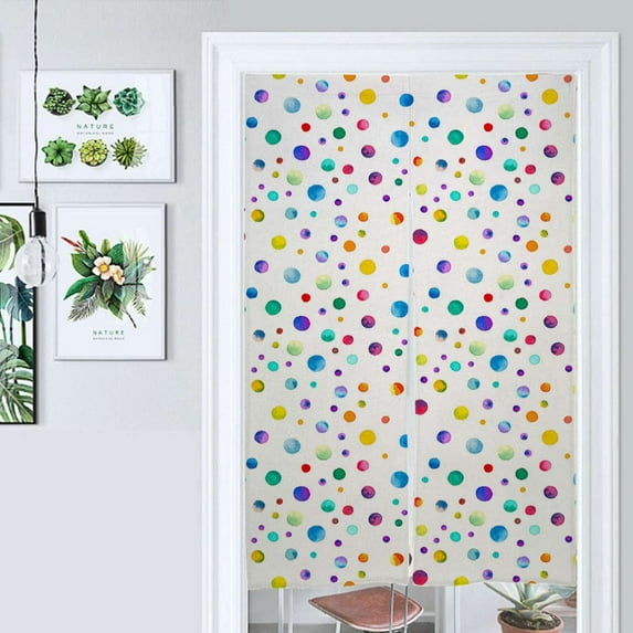 Watercolor Confetti White Background Door Curtain Nordic Living Room DoorCurtain Porch Partition Curtain Kitchen Rative Half Curtain