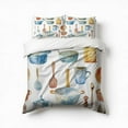thumbnail image 1 of Watercolor Cooking Utensils Bedding Set 3 Pcs Soft Microfiber Quilt Cover For Bedroom Decor, Comforter Cover With 2 Pillowcase, 1 of 5