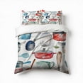thumbnail image 1 of Watercolor Cooking Utensils Bedding Set 3 Pcs Soft Microfiber Quilt Cover For Bedroom Decor, Comforter Cover With 2 Pillowcase, 1 of 5