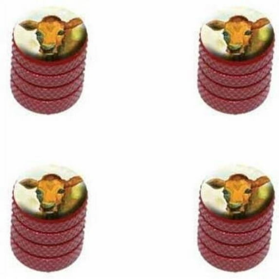 Watercolor Cow Yellow Orange Tire Rim Wheel Aluminum Valve Stem Caps, Multiple Colors