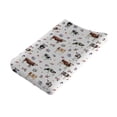 thumbnail image 1 of Watercolor Cows Boho Floral Changing Pad Cover for Baby Girl Boy Highland Cow Wildflowers Leaves Diaper Change Table Sheets Soft Stretchy Fitted Changing Pad Mat Sheets 32"x16", 1 of 6