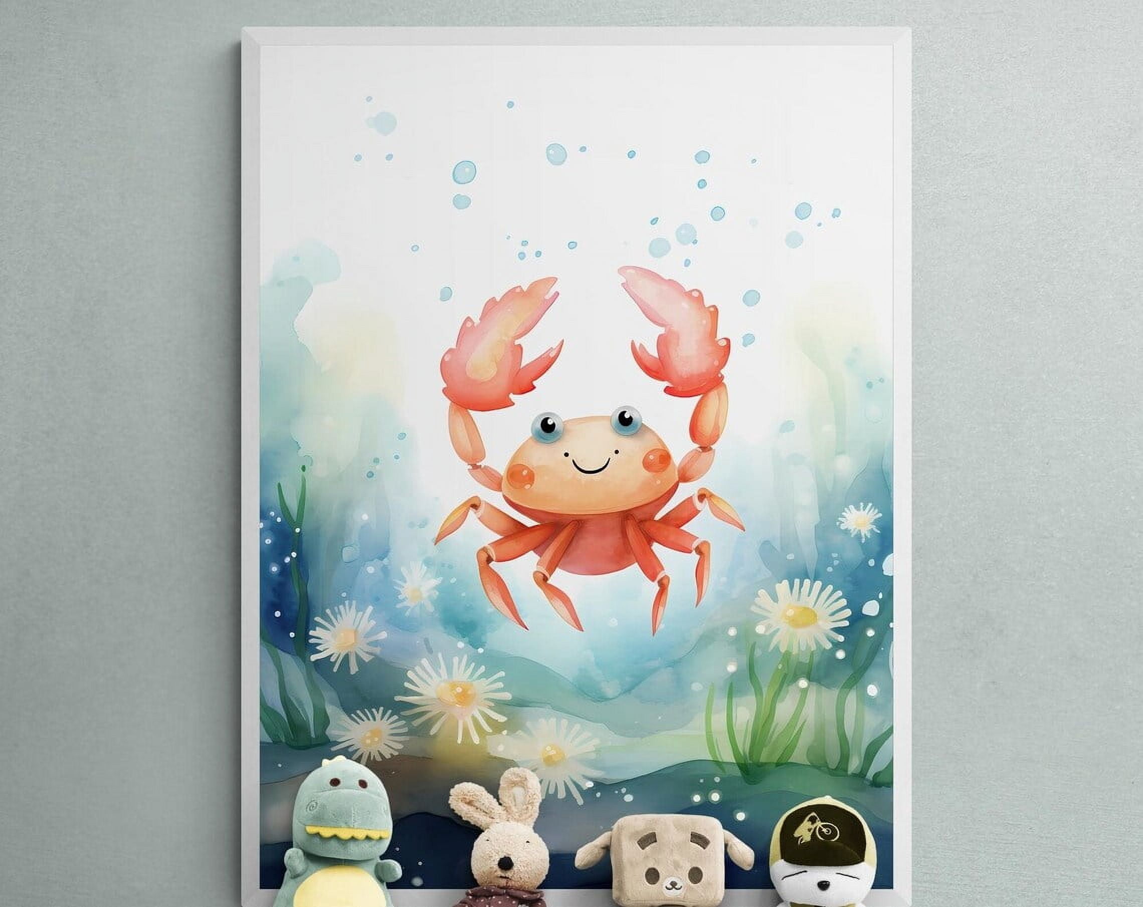 Whale Nursery Wall Art - Framed Ocean Animal Canvas Print For Baby Room Decor, 24x36 Inches - View #11