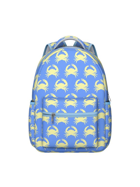 Watercolor Crab Student Backpack Durable Waterproof School Bag with Cute Nautical Black and White Crab Design, Breathable Foam Padding, Adjustable Straps, Perfect for Travel