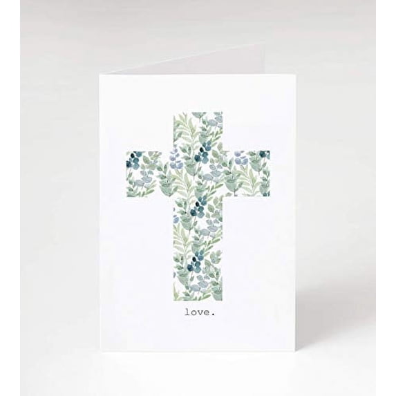 Watercolor Cross Cards for Thank You, Encouragement, Prayer or Just Because (25 Count)