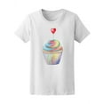 thumbnail image 1 of Watercolor Cupcake With Heart T-Shirt Women -Image by Shutterstock, Female x-Large, 1 of 2