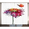 thumbnail image 1 of Ambesonne Watercolor Curtains 2 Panel Set, Chrysanthemum Flower, 108" x 90", Multicolor, 1 of 3
