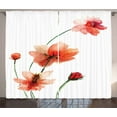 thumbnail image 1 of Ambesonne Watercolor Curtains 2 Panel Set, Colorful Wildflowers, 108" x 90", Scarlet Dark Green, 1 of 3