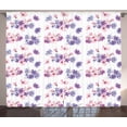 thumbnail image 1 of Ambesonne Watercolor Curtains 2 Panel Set, Wedding Flowers, 108" x 63", Lilac Lavender Pink, 1 of 3