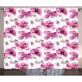 thumbnail image 1 of Ambesonne Watercolor Curtains 2 Panel Set, Orchids Feng Shui, 108" x 90", Pale Orange Fuchsia, 1 of 3