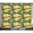 thumbnail image 1 of Ambesonne Watercolor Curtains 2 Panel Set, Leopards in Jungle, 108" x 96", Yellow Green Pale Yellow, 1 of 3