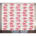 thumbnail image 1 of Ambesonne Watercolor Curtains 2 Panel Set, Pieces of Watermelon, 108" x 63", Coral Pale Green Black, 1 of 3