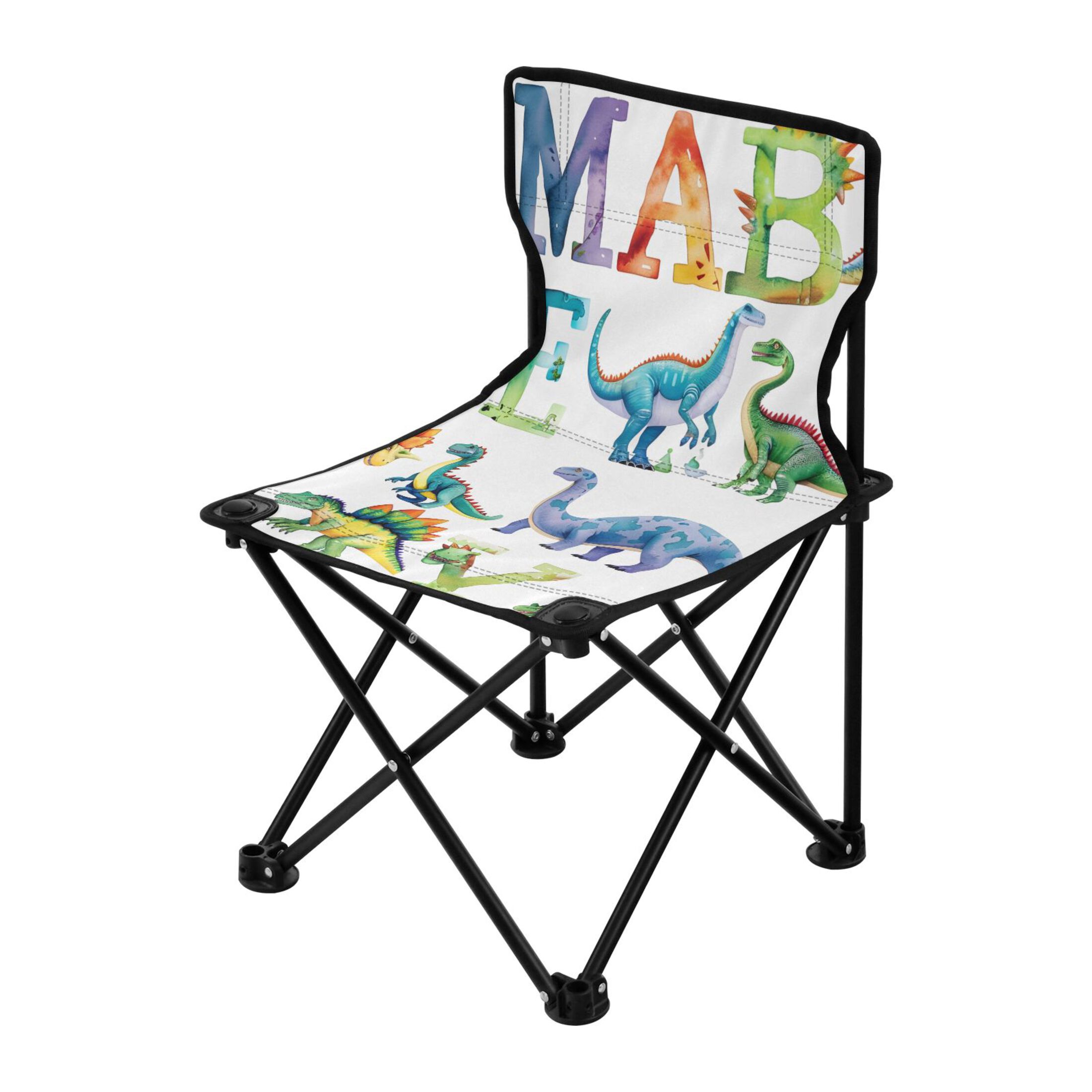 Watercolor Cute Dinosaur Portable Camping Chair Small for Kids Outdoor ...
