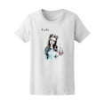 thumbnail image 1 of Watercolor Cute Girl With Drink Women T-Shirt - Image by Shutterstock, Female XX-Large, 1 of 2
