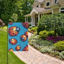 Watercolor Cute Ladybug Garden Flag 12x18 inch Double Sided Outside Yard Decorations for Home Outdoor