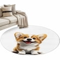 thumbnail image 1 of Watercolor Cute Puppy Round Area&nbsp;Rug 3ft Modern Cartoon Animal Non-Slip&nbsp;Washable Circle Rugs Soft Felt Indoor Floor Mat for Bedroom Kitchen Living Room Bathroom, 1 of 9