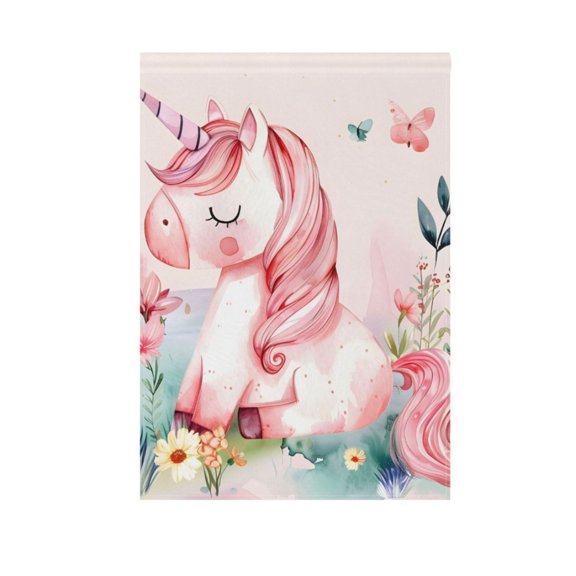 Watercolor Cute Unicorn Garden Flag 12X18 Double Sided Yard Flags for Outside Outdoor All Seasonal Decoration