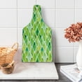 thumbnail image 1 of Watercolor Cutting Board, Moroccan Trellis Pattern in Green Tones Watercolor Vintage Art, Decorative Tempered Glass Cutting and Serving Board, Wine Bottle Shape, Lime Green Yellow White, by Ambesonne, 1 of 1