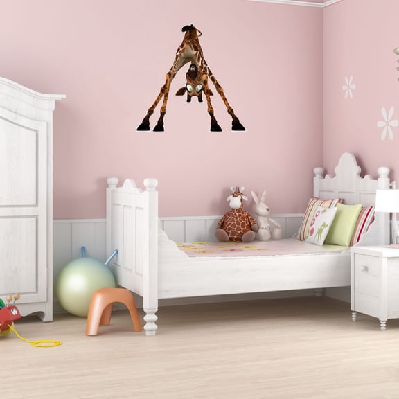 Watercolor Decal Bedroom Wall Decal for Children Safari Animal Multicolored Art Design Cute Themed Room Décor - Size: 40 In x 40 In