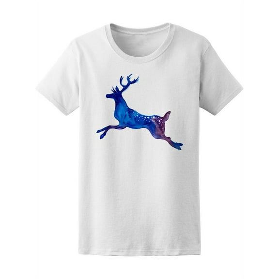 Watercolor Deer Jumping Tee Women's -Image by Shutterstock