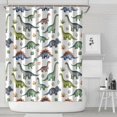 thumbnail image 1 of Watercolor Dinosaurs Eggs Plants Pattern Shower Curtain 72"x84" ,Bathroom Decorative Shower Curtains Set with 12 Hooks,Modern Waterproof Washable Shower Curtain, 1 of 6