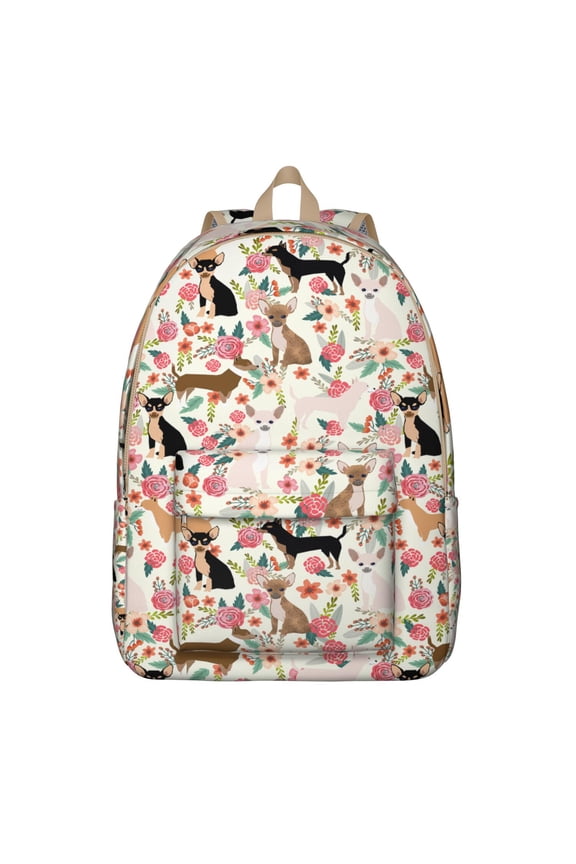 Watercolor Dog Artwork Backpack, Waterproof and Spacious School Bag with Hand-Drawn Dog Graphic and Cute Puppy