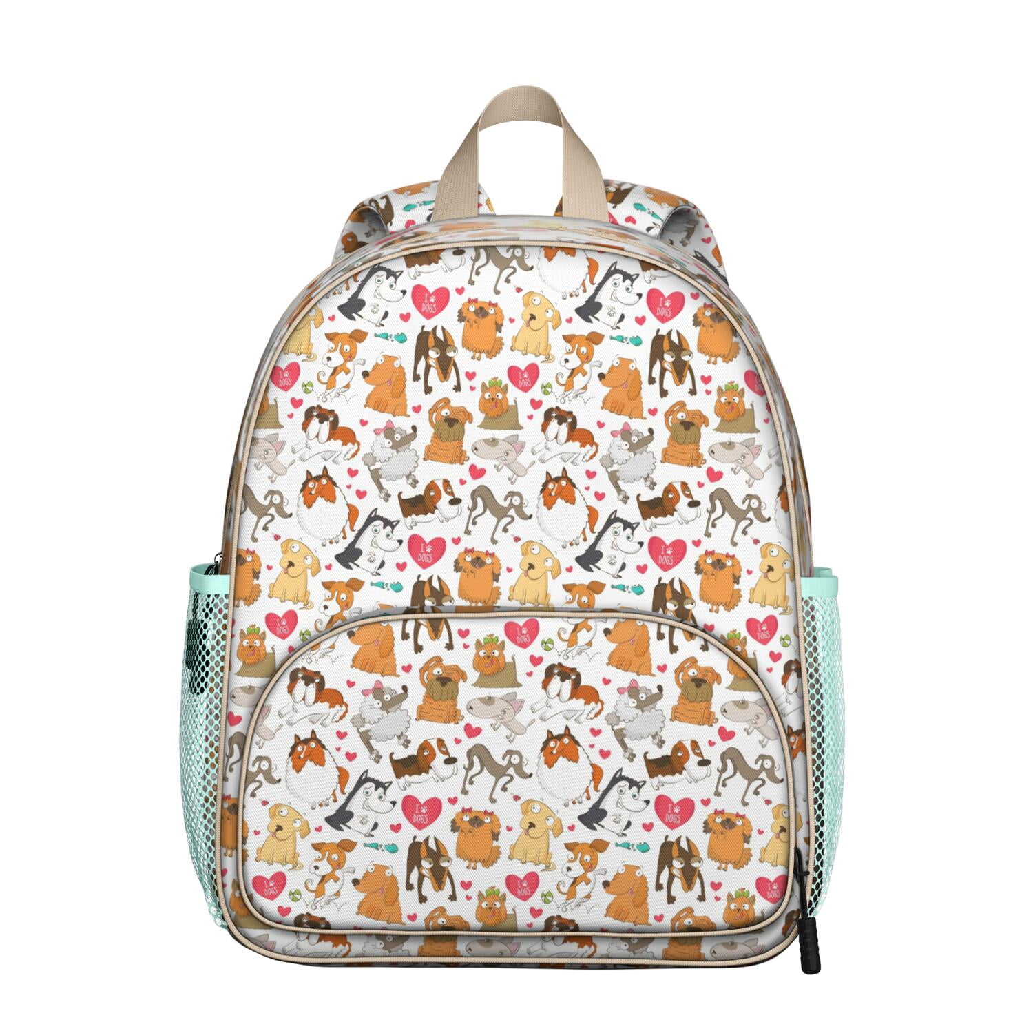 Watercolor Dog Artwork Student Backpack – Adorable Puppy Paw Print with ...